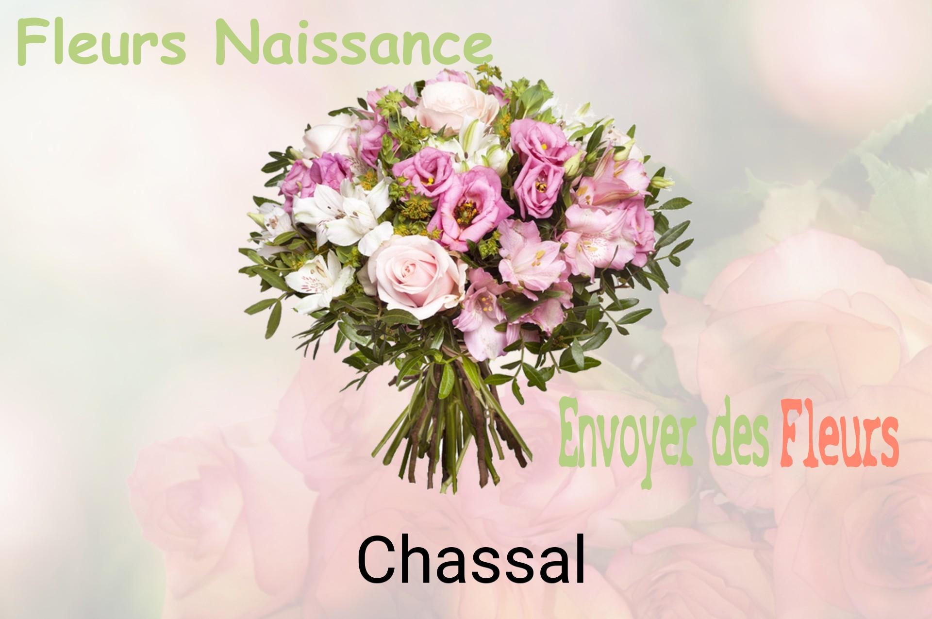 Bouquet de fleurs de naissance livré à Chassal